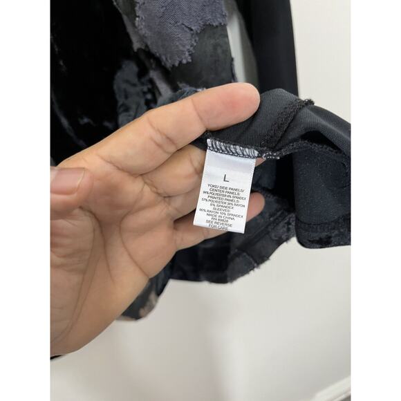 Burnout Crushed Velvet Mixed Media Whimsygoth Witchy Fairygoth Tunic Top L Boho - Picture 9 of 14